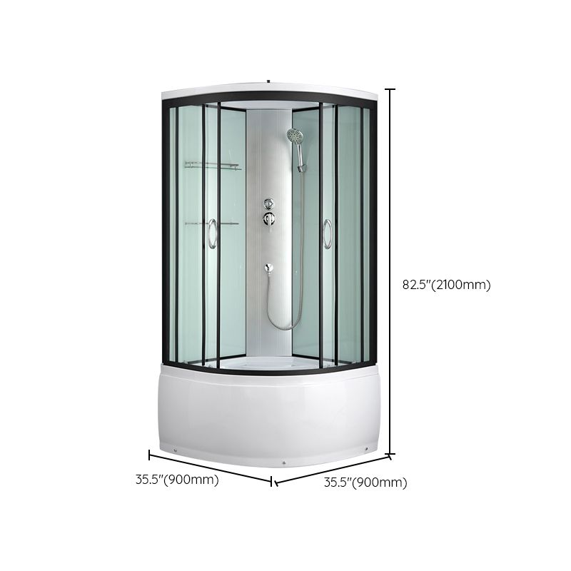 Framed Rounded Shower Stall with Shower Base Tempered Glass Shower Stall Clearhalo 'Bathroom Remodel & Bathroom Fixtures' 'Home Improvement' 'home_improvement' 'home_improvement_shower_stalls_enclosures' 'Shower Stalls & Enclosures' 'shower_stalls_enclosures' 'Showers & Bathtubs' 1200x1200_eb376c1f-7920-414b-87ee-b93951552dfa