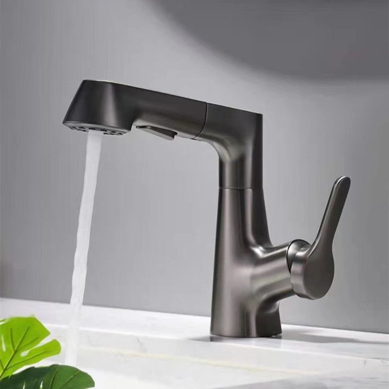 Modern Vessel Sink Faucet Brass Lever Handles Swivel Spout Bathroom Vessel Faucet Clearhalo 'bathroom_sink_faucets' 'Conjuntos de Torneiras de Lavatório e Banheiro' 'home_improvement' 'home_improvement_bathroom_sink_faucets' 'Mobiliário Doméstico' 'Página inicial' 'Renovação e equipamento de casa de banho' 'Torneira para lavatório de banheiro' 1200x1200_eb3b2b43-2f02-4f95-a9cb-492b5410feab