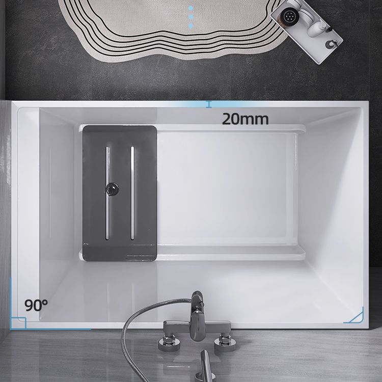 Modern Rectangle White Bathtub Acrylic Freestanding Soaking Bathtub with Drain Bath Tub Clearhalo 'Bathroom Remodel & Bathroom Fixtures' 'Bathtubs' 'Home Improvement' 'home_improvement' 'home_improvement_bathtubs' 'Showers & Bathtubs' 1200x1200_eb481b8e-88ce-49e7-b94a-6fc7c077302a