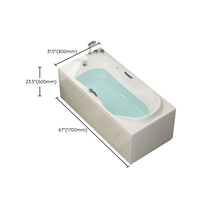 Freestanding Acrylic Bathtub Soaking White Square Modern Back to Wall Bathtub Clearhalo 'Bathroom Remodel & Bathroom Fixtures' 'Bathtubs' 'Home Improvement' 'home_improvement' 'home_improvement_bathtubs' 'Showers & Bathtubs' 1200x1200_eb4ed2cc-af91-4d9e-8fd3-036cd1223d64