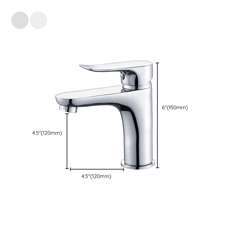 Basic Metal Sink Faucet Silver Bathroom Faucet with Lever Handle Clearhalo 'Bathroom Remodel & Bathroom Fixtures' 'Bathroom Sink Faucets' 'Bathroom Sinks & Faucet Components' 'bathroom_sink_faucets' 'Home Improvement' 'home_improvement' 'home_improvement_bathroom_sink_faucets' 1200x1200_eb5882c3-ae42-445c-9f64-3081b39d9733