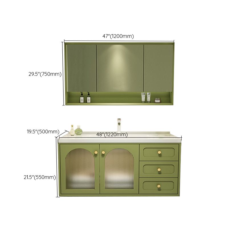 2 Doors Bath Vanity Drawers Mirror Wall Mount Rectangle Single Sink Wood Frame Vanity Clearhalo 'Bathroom Remodel & Bathroom Fixtures' 'Bathroom Vanities' 'bathroom_vanities' 'Home Improvement' 'home_improvement' 'home_improvement_bathroom_vanities' 1200x1200_eb5c931c-b51e-42d0-8cdc-3b22aee166cf