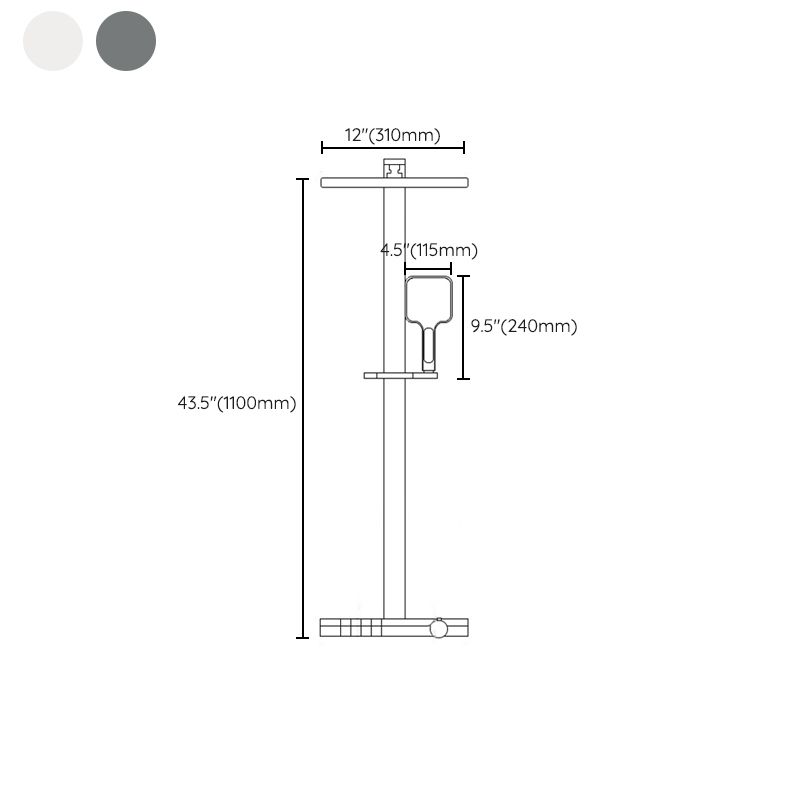 Modern Shower System Metal Thermostatic Massage Wall Mounted Shower Faucet Clearhalo 'Bathroom Remodel & Bathroom Fixtures' 'Home Improvement' 'home_improvement' 'home_improvement_shower_faucets' 'Shower Faucets & Systems' 'shower_faucets' 'Showers & Bathtubs Plumbing' 'Showers & Bathtubs' 1200x1200_eb6216f0-bafd-4770-9b78-79c9a96f3e48