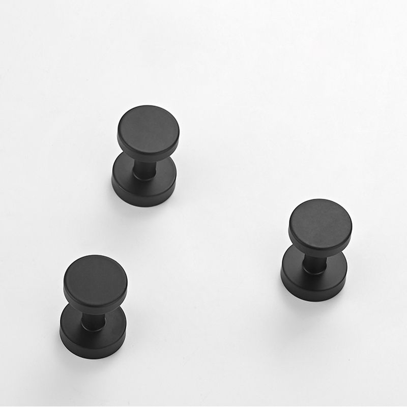 Modern 5-Piece Bathroom Accessory Set, Matte Black/White Robe Hooks Clearhalo 'Bathroom Hardware Sets' 'Bathroom Hardware' 'Bathroom Remodel & Bathroom Fixtures' 'bathroom_hardware_sets' 'Home Improvement' 'home_improvement' 'home_improvement_bathroom_hardware_sets' 1200x1200_eb68b213-195e-484e-ba95-f245fabf8eea