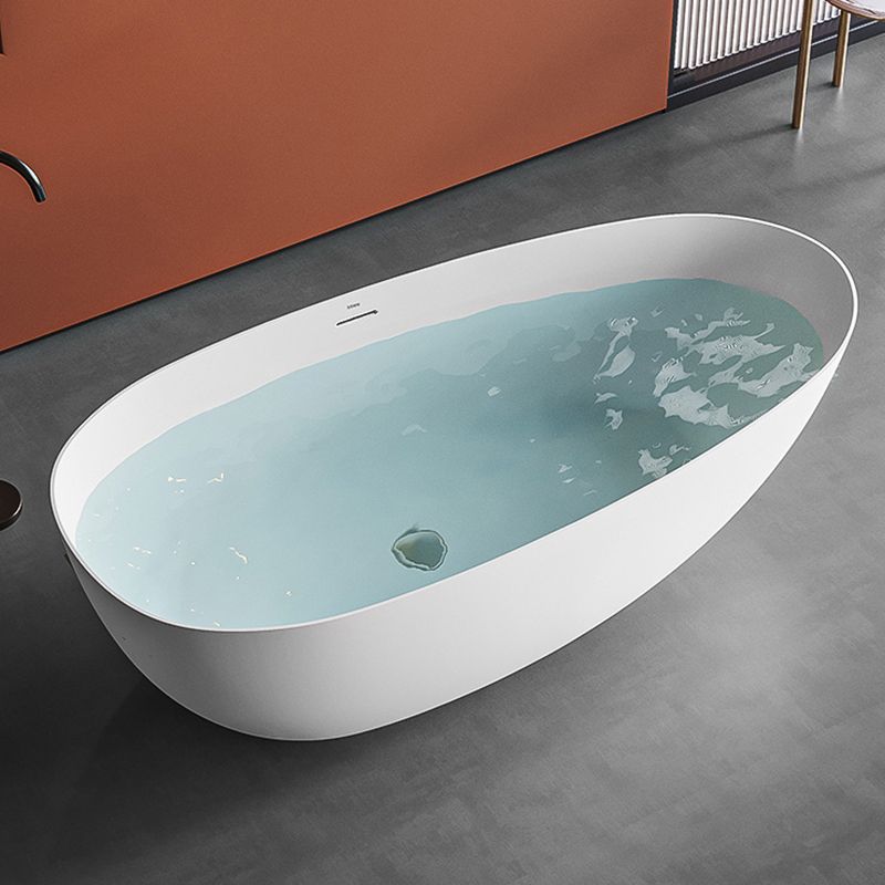 Soaking Stone Bathtub Antique Finish Oval Back to Wall Bath Tub Clearhalo 'Bathroom Remodel & Bathroom Fixtures' 'Bathtubs' 'Home Improvement' 'home_improvement' 'home_improvement_bathtubs' 'Showers & Bathtubs' 1200x1200_eb7c41c1-7c4a-49fb-b31b-43b8346e1ec9