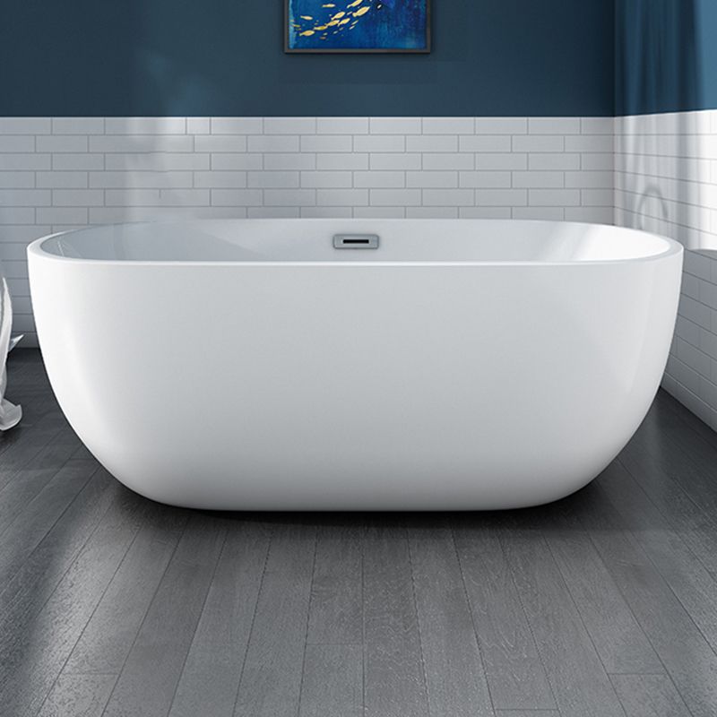 White Acrylic Oval Bathtub for Home Soaking Freestanding Tub with Drain Clearhalo 'Bathroom Remodel & Bathroom Fixtures' 'Bathtubs' 'Home Improvement' 'home_improvement' 'home_improvement_bathtubs' 'Showers & Bathtubs' 1200x1200_eb85b3ae-454b-4648-b3f2-ee3eea323c2c