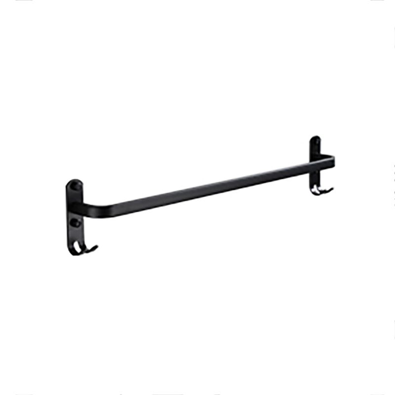 Contemporary Bathroom Accessory Set Black Finish Robe Hooks/Towel Ring Bar Clearhalo 'Bathroom Hardware Sets' 'Bathroom Hardware' 'Bathroom Remodel & Bathroom Fixtures' 'bathroom_hardware_sets' 'Home Improvement' 'home_improvement' 'home_improvement_bathroom_hardware_sets' 1200x1200_ebb03d4d-2ce3-4db8-8b04-f0c67dc5439c