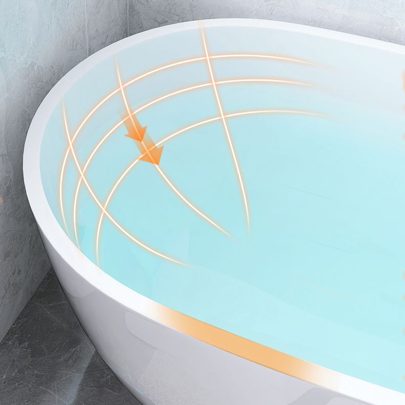 White Freestanding Bath Acrylic Soaking Oval Modern Bathtub Clearhalo 'Bathroom Remodel & Bathroom Fixtures' 'Bathtubs' 'Home Improvement' 'home_improvement' 'home_improvement_bathtubs' 'Showers & Bathtubs' 1200x1200_ebbc19a3-8caa-4182-b4b8-e639601bbc88