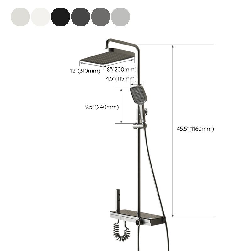 Modern Style Shower System Spot Resist Copper Wall Mounted Rectangle Shower System Clearhalo 'Bathroom Remodel & Bathroom Fixtures' 'Home Improvement' 'home_improvement' 'home_improvement_shower_faucets' 'Shower Faucets & Systems' 'shower_faucets' 'Showers & Bathtubs Plumbing' 'Showers & Bathtubs' 1200x1200_ebd9df9b-44b4-4644-b754-d5fd4e47ee4c