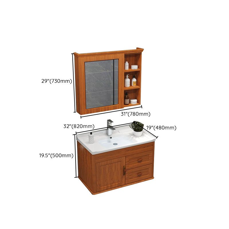 Wall Mount Mirror Included Sink Vanity with Faucet for Bathroom Clearhalo 'Bathroom Remodel & Bathroom Fixtures' 'Bathroom Vanities' 'bathroom_vanities' 'Home Improvement' 'home_improvement' 'home_improvement_bathroom_vanities' 1200x1200_ebffbdaa-d3ba-41d0-b5a8-0b84ff6dd415