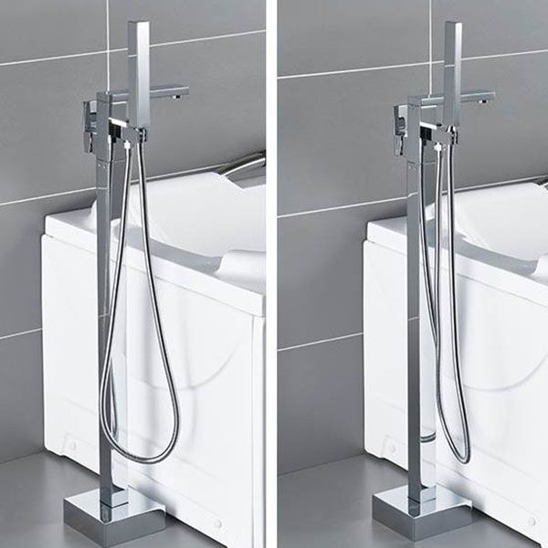 Contemporary Style Freestanding Bathtub Faucet Floor Mounted Freestanding Tub Filler Clearhalo 'Bathroom Remodel & Bathroom Fixtures' 'Bathtub Faucets' 'bathtub_faucets' 'Home Improvement' 'home_improvement' 'home_improvement_bathtub_faucets' 1200x1200_ec02508b-8beb-47cd-a714-4805eae04fc3