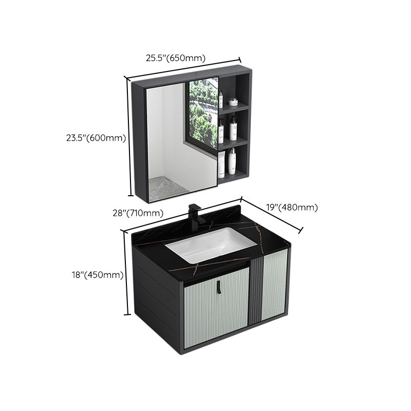 Wall Mount Metal Modern Bathroom Sink Vanity with Sink Faucet Clearhalo 'Bathroom Remodel & Bathroom Fixtures' 'Bathroom Vanities' 'bathroom_vanities' 'Home Improvement' 'home_improvement' 'home_improvement_bathroom_vanities' 1200x1200_ec36be9c-f4db-45da-8871-c159f1872b48