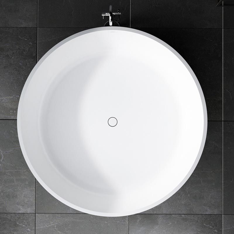 Modern Artificial White Stone Tub Round Freestanding Bathtub Clearhalo 'Bathroom Remodel & Bathroom Fixtures' 'Bathtubs' 'Home Improvement' 'home_improvement' 'home_improvement_bathtubs' 'Showers & Bathtubs' 1200x1200_ec4f3c48-91d2-49c9-99e3-4b9598cd1fec