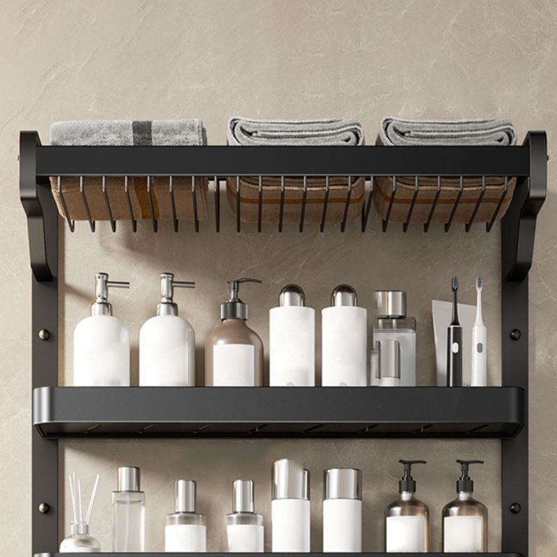 Modern Bathroom Set Matte Black Bath Shelf Towel Bar Bathroom Accessory Kit Clearhalo 'Bathroom Hardware Sets' 'Bathroom Hardware' 'Bathroom Remodel & Bathroom Fixtures' 'bathroom_hardware_sets' 'Home Improvement' 'home_improvement' 'home_improvement_bathroom_hardware_sets' 1200x1200_ec57c73c-d520-49c9-b60d-678526ddca17