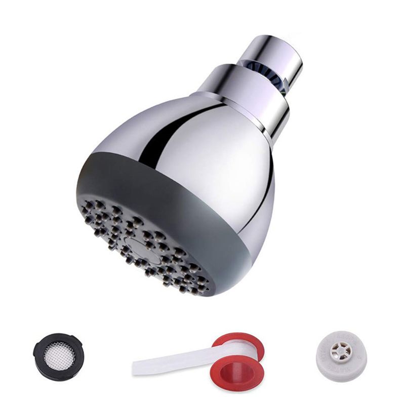 Silver Round Showerhead Standard Spray Pattern Wall-Mount Showerhead Clearhalo 'Bathroom Remodel & Bathroom Fixtures' 'Home Improvement' 'home_improvement' 'home_improvement_shower_heads' 'Shower Heads' 'shower_heads' 'Showers & Bathtubs Plumbing' 'Showers & Bathtubs' 1200x1200_ec80ac7c-2e41-484b-88e3-cbe20fb175e7