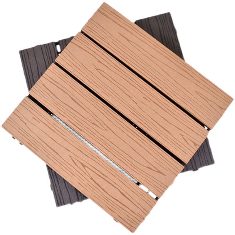 Contemporary Square Wood Tile Wire Brushed Brown Engineered Wood for Patio Garden Clearhalo 'Flooring 'Hardwood Flooring' 'hardwood_flooring' 'Home Improvement' 'home_improvement' 'home_improvement_hardwood_flooring' Walls and Ceiling' 1200x1200_ec8a399a-f87e-4c5d-9c41-c3b01c699f7e