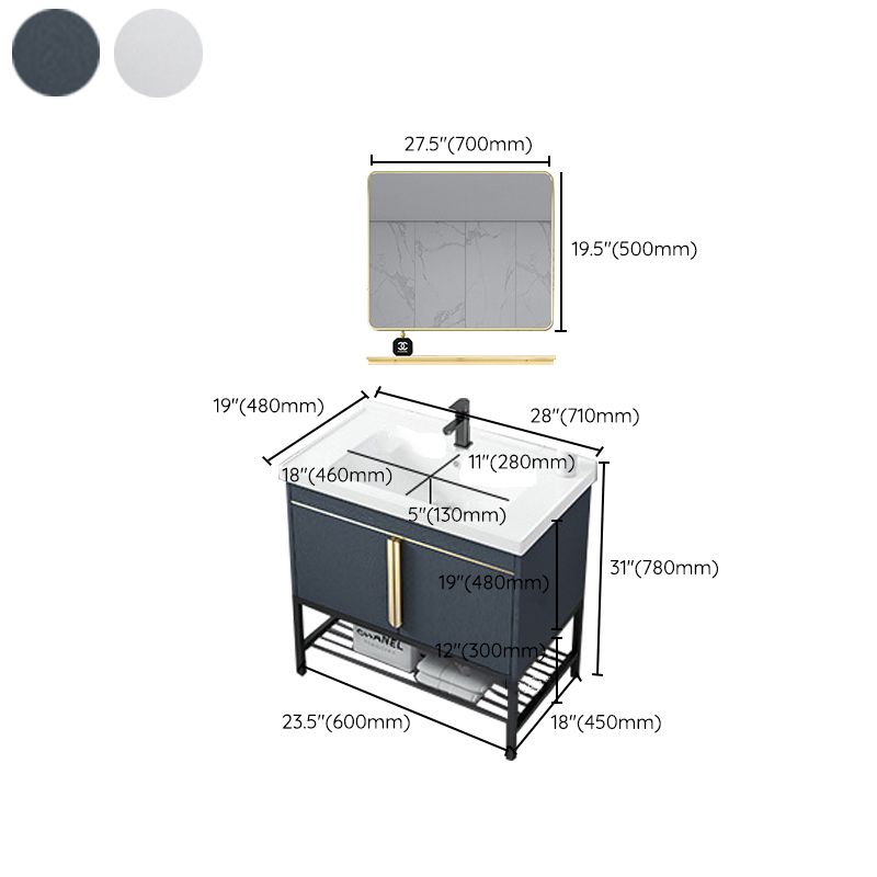 Bathroom Vanity Rectangular Drawers Mirror Storage Shelf with Faucet Clearhalo 'Bathroom Remodel & Bathroom Fixtures' 'Bathroom Vanities' 'bathroom_vanities' 'Home Improvement' 'home_improvement' 'home_improvement_bathroom_vanities' 1200x1200_ec92e40d-ac0c-4649-ad6a-4d351e3ac895