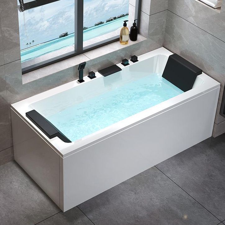 Acrylic Rectangular Bath Soaking Bathtub in White , 22.03" Tall Clearhalo 'Bathroom Remodel & Bathroom Fixtures' 'Bathtubs' 'Home Improvement' 'home_improvement' 'home_improvement_bathtubs' 'Showers & Bathtubs' 1200x1200_eca742ac-bd36-4939-a7ec-0fdac3edfa0d