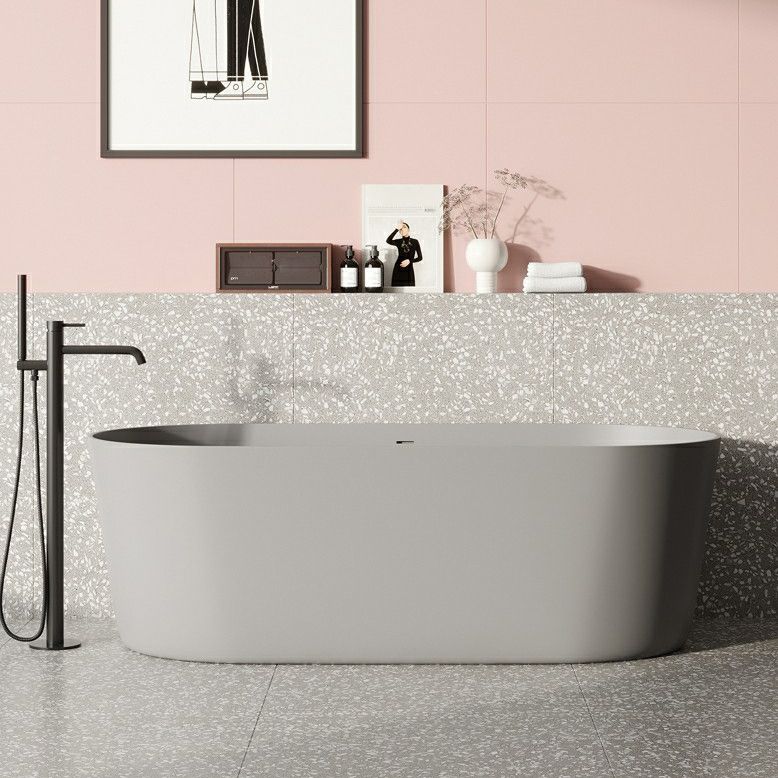 Stone Soaking Freestanding Bathtub Antique Finish Modern Bath Tub Clearhalo 'Bathroom Remodel & Bathroom Fixtures' 'Bathtubs' 'Home Improvement' 'home_improvement' 'home_improvement_bathtubs' 'Showers & Bathtubs' 1200x1200_eca83a00-68e2-46e0-b7b0-738c86a69827