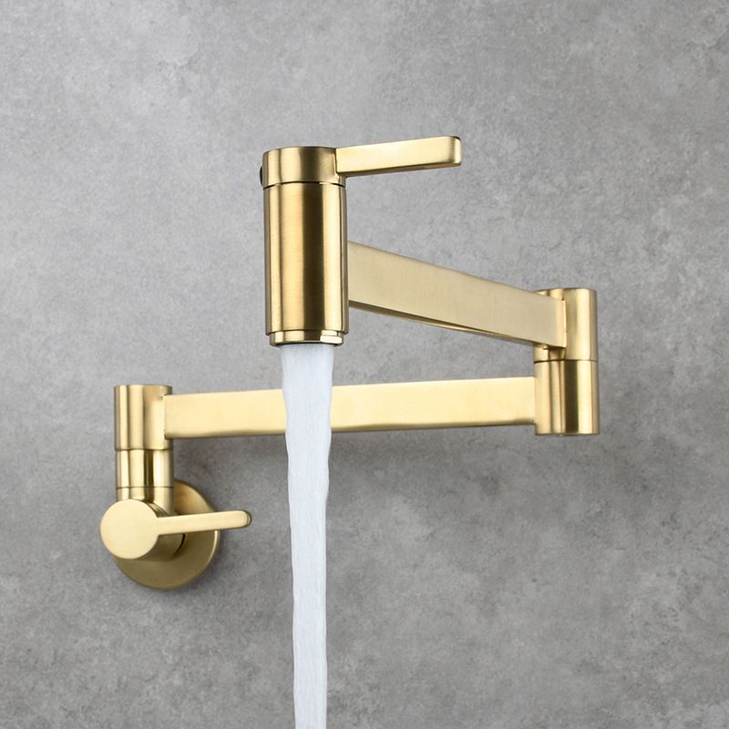 1-Handle Brushed Nickel Widespread Faucet 1 Hole Wall Mounted Bathroom Faucet with Brass Clearhalo 'Bathroom Remodel & Bathroom Fixtures' 'Bathroom Sink Faucets' 'Bathroom Sinks & Faucet Components' 'bathroom_sink_faucets' 'Home Improvement' 'home_improvement' 'home_improvement_bathroom_sink_faucets' 1200x1200_ecab63e7-217c-42d3-bcd9-7269137db292