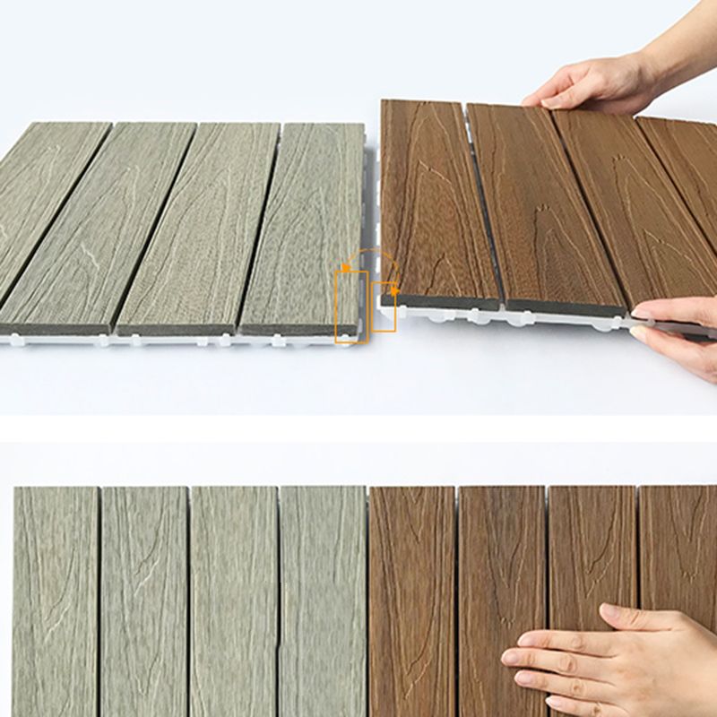 Outdoor Floor Board Wooden Square Stripe Composite Floor Patio Clearhalo 'Home Improvement' 'home_improvement' 'home_improvement_outdoor_deck_tiles_planks' 'Outdoor Deck Tiles & Planks' 'Outdoor Flooring & Tile' 'Outdoor Remodel' 'outdoor_deck_tiles_planks' 1200x1200_ecb208e0-7e2b-4bdd-9e5a-1aa9e7e54522