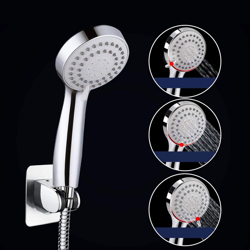 Modern Standard Double Shower Set Round Metal Adjustable Spray Pattern Showerhead Clearhalo 'Bathroom Remodel & Bathroom Fixtures' 'Home Improvement' 'home_improvement' 'home_improvement_shower_heads' 'Shower Heads' 'shower_heads' 'Showers & Bathtubs Plumbing' 'Showers & Bathtubs' 1200x1200_ecb8ec94-bc9c-465f-ad3c-a815bd827734