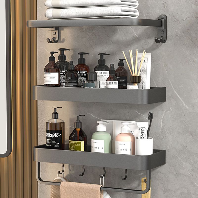 2 Piece Matte Black Modern Bathroom Hardware Set, Bath Shelf, Towel Bar Clearhalo 'Bathroom Hardware Sets' 'Bathroom Hardware' 'Bathroom Remodel & Bathroom Fixtures' 'bathroom_hardware_sets' 'Home Improvement' 'home_improvement' 'home_improvement_bathroom_hardware_sets' 1200x1200_ece1a956-ea97-4425-afaa-9a32d0f651ca