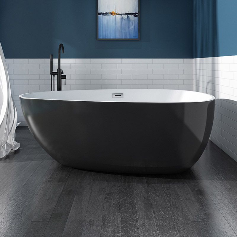 Polished Finish Acrylic Oval Bath Tub Soaking Stand Alone Tub with Drain Clearhalo 'Bathroom Remodel & Bathroom Fixtures' 'Bathtubs' 'Home Improvement' 'home_improvement' 'home_improvement_bathtubs' 'Showers & Bathtubs' 1200x1200_ecf9072d-a048-4a21-b863-422419a3a7af