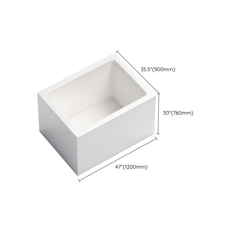 Modern Rectangle White Acrylic Bathtub Back to Wall with Drain Bath Tub and Overflow Hole Clearhalo 'Bathroom Remodel & Bathroom Fixtures' 'Bathtubs' 'Home Improvement' 'home_improvement' 'home_improvement_bathtubs' 'Showers & Bathtubs' 1200x1200_ecfaf5cf-946c-439d-9cd6-6fe7ac7df033