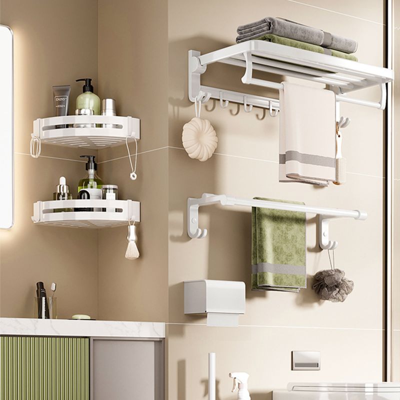 Modern Bathroom Hardware Set Towel Bar White Bath Shelf Bath Hardware Set Clearhalo 'Bathroom Hardware Sets' 'Bathroom Hardware' 'Bathroom Remodel & Bathroom Fixtures' 'bathroom_hardware_sets' 'Home Improvement' 'home_improvement' 'home_improvement_bathroom_hardware_sets' 1200x1200_ed32da1c-de52-4ccc-b8ae-5765c9a66493