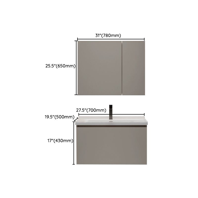 Single-Sink Grey Wall Mount Wood Modern Open Console with Sink Set Clearhalo 'Bathroom Remodel & Bathroom Fixtures' 'Bathroom Vanities' 'bathroom_vanities' 'Home Improvement' 'home_improvement' 'home_improvement_bathroom_vanities' 1200x1200_ed7ca300-29f7-4599-b827-02a55b249ba1