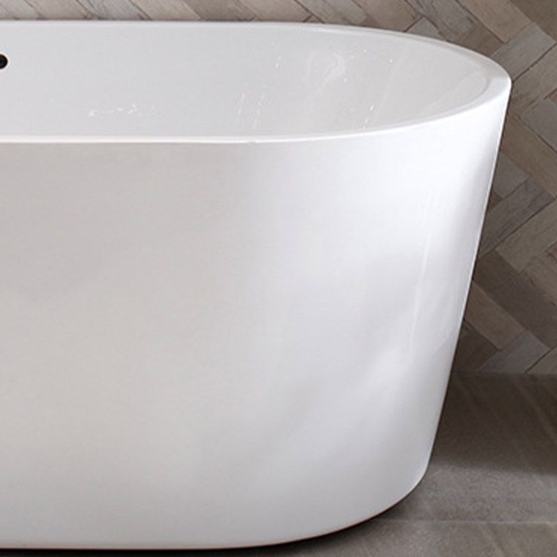 Modern Acrylic Ellipse Bathtub White Freestand Soaking Bathtub with Overflow Hole Clearhalo 'Bathroom Remodel & Bathroom Fixtures' 'Bathtubs' 'Home Improvement' 'home_improvement' 'home_improvement_bathtubs' 'Showers & Bathtubs' 1200x1200_ed8ba064-9dc6-465b-b20a-5bf12aea31ae