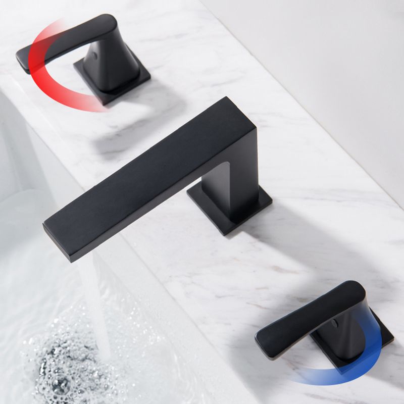 Modern 2-Handle Bathroom Sink Faucet 3 Hole Widespread Bathroom Faucet with Steel Clearhalo 'bathroom_sink_faucets' 'Conjunta de Baño y Conjunta de Grifo' 'Coronamiento de Baño y Dispositivo de Baño' 'Grifo del lavabo del baño' 'Hogar' 'home_improvement' 'home_improvement_bathroom_sink_faucets' 'Mejoras para el hogar' 1200x1200_ed9b2bbe-331b-44fa-98f2-065784fb1229