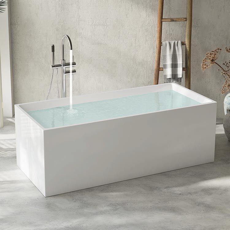 Modern Rectangular Tub Acrylic Freestanding Bathtub for Home Clearhalo 'Bathroom Remodel & Bathroom Fixtures' 'Bathtubs' 'Home Improvement' 'home_improvement' 'home_improvement_bathtubs' 'Showers & Bathtubs' 1200x1200_ed9cde64-cacb-48ab-a515-36b3cf5c27cf