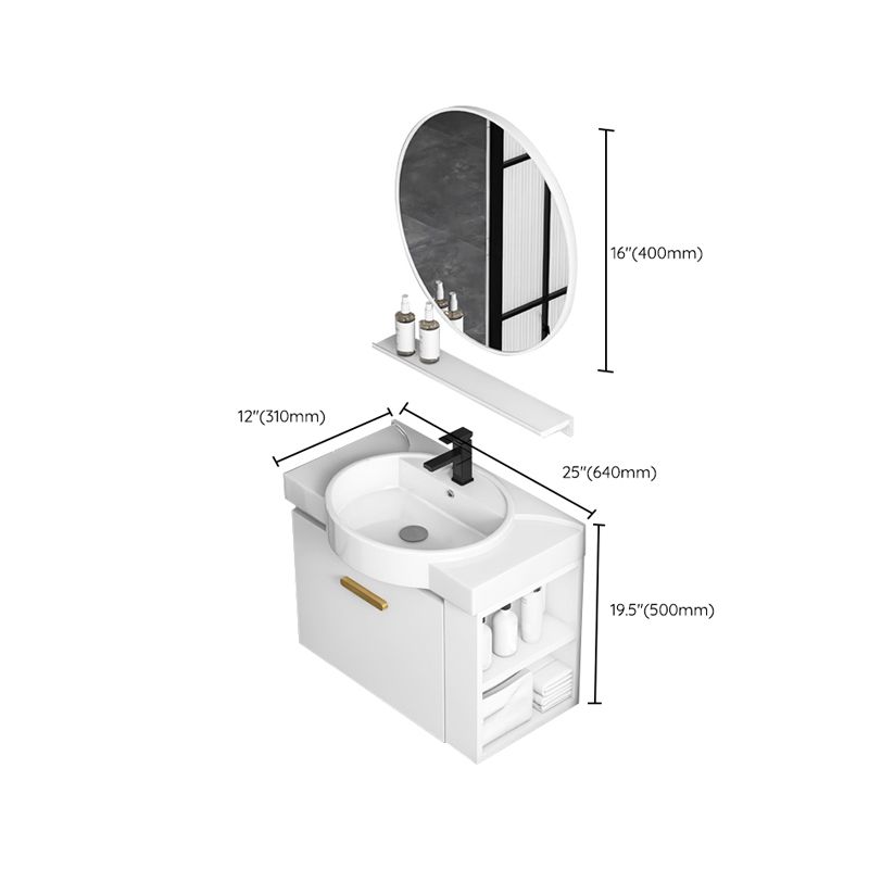 Modern Single Sink Vanity Set Wall Mount White Ceramic Vanity Clearhalo 'Bathroom Remodel & Bathroom Fixtures' 'Bathroom Vanities' 'bathroom_vanities' 'Home Improvement' 'home_improvement' 'home_improvement_bathroom_vanities' 1200x1200_ed9e3bab-00b4-426c-b07c-343a731218b8