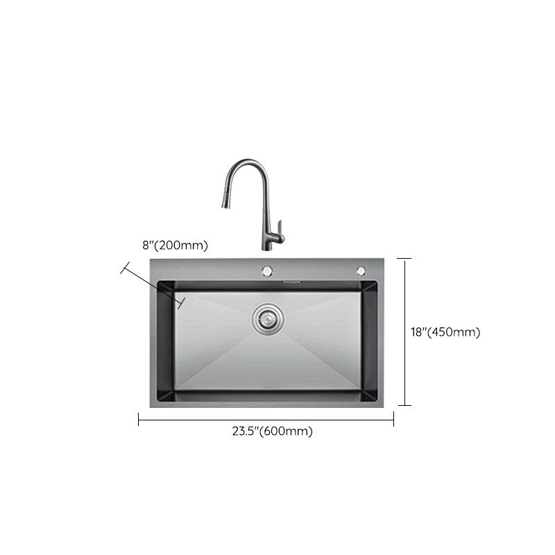 Contemporary Style Kitchen Sink Stainless Steel Kitchen Sink with Basket Strainer Clearhalo 'Home Improvement' 'home_improvement' 'home_improvement_kitchen_sinks' 'Kitchen Remodel & Kitchen Fixtures' 'Kitchen Sinks & Faucet Components' 'Kitchen Sinks' 'kitchen_sinks' 1200x1200_edacb130-ed88-4c5f-9ed3-bf72c356f123