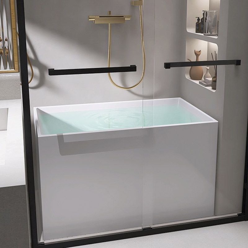 Modern Corner White Acrylic Bathtub Rectangle with Drain Bath Tub for Bathroom Clearhalo 'Bathroom Remodel & Bathroom Fixtures' 'Bathtubs' 'Home Improvement' 'home_improvement' 'home_improvement_bathtubs' 'Showers & Bathtubs' 1200x1200_edbb2e10-e2ec-47c2-b02f-dd93bb488414