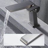 Modern Vessel Faucet Brass Lever Handles Waterfall Spout Bathroom Sink Faucet Clearhalo 'Bathroom Remodel & Bathroom Fixtures' 'Bathroom Sink Faucets' 'Bathroom Sinks & Faucet Components' 'bathroom_sink_faucets' 'Home Improvement' 'home_improvement' 'home_improvement_bathroom_sink_faucets' 1200x1200_edd2eea2-b169-42b6-853d-f69cc2bdfaab