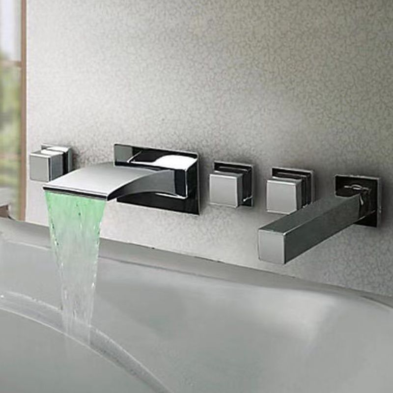 2 Handle Widespread Faucet 3-Hole Widespread Wall Mounted Bathroom Sink Faucet Clearhalo 'bathroom_sink_faucets' 'Conjunta de Baño y Conjunta de Grifo' 'Coronamiento de Baño y Dispositivo de Baño' 'Grifo del lavabo del baño' 'Hogar' 'home_improvement' 'home_improvement_bathroom_sink_faucets' 'Mejoras para el hogar' 1200x1200_ede70d28-db03-4958-82a4-6f4d94066e61