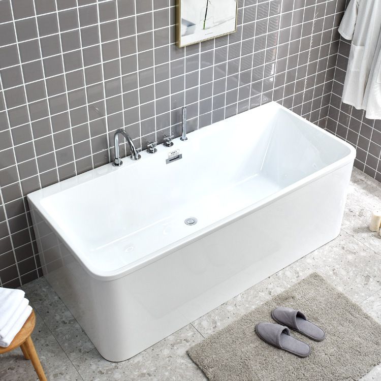 Acrylic Rectangular Bathtub Soaking White Bathtub , 22.83-inch Tall Clearhalo 'Bathroom Remodel & Bathroom Fixtures' 'Bathtubs' 'Home Improvement' 'home_improvement' 'home_improvement_bathtubs' 'Showers & Bathtubs' 1200x1200_ee06c1aa-11c0-4008-bb37-3879d51de16a