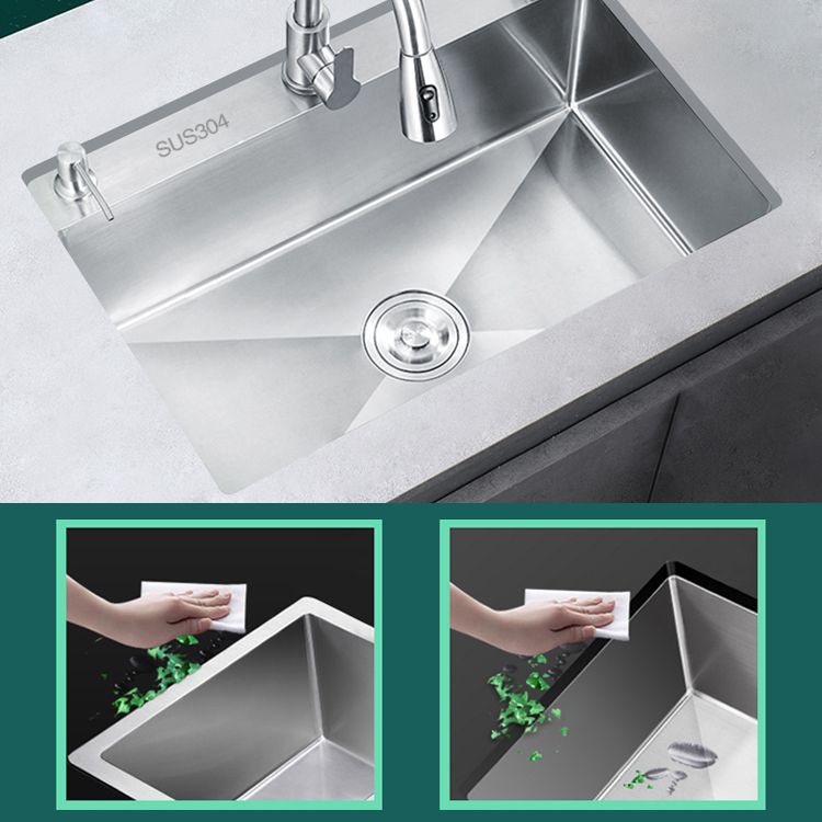 Classic Style Kitchen Sink Stainless Steel Colorfast Kitchen Sink with Drain Strainer Kit Clearhalo 'Home Improvement' 'home_improvement' 'home_improvement_kitchen_sinks' 'Kitchen Remodel & Kitchen Fixtures' 'Kitchen Sinks & Faucet Components' 'Kitchen Sinks' 'kitchen_sinks' 1200x1200_ee153a1d-2122-4b2b-b24e-969e8402e942