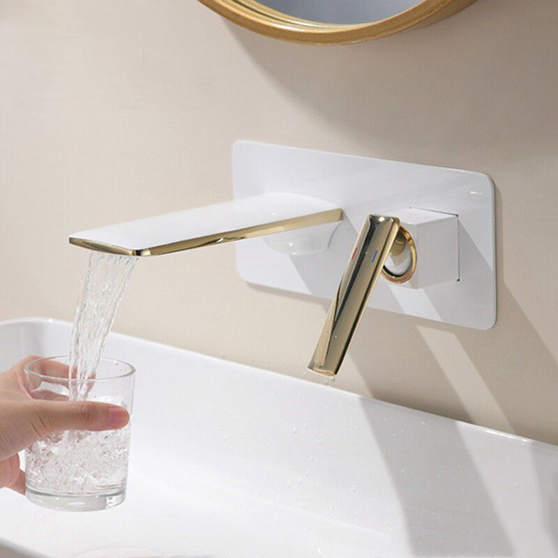 Waterfall Wall Mounted Bathroom Faucet Modern Lavatory Faucet Clearhalo 'bathroom_sink_faucets' 'Conjunta de Baño y Conjunta de Grifo' 'Coronamiento de Baño y Dispositivo de Baño' 'Grifo del lavabo del baño' 'Hogar' 'home_improvement' 'home_improvement_bathroom_sink_faucets' 'Mejoras para el hogar' 1200x1200_ee21ddbb-2e33-482f-9598-0241bc939470