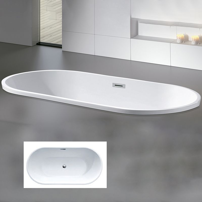 Modern Rectangular Drop-in Bath Tub White Acrylic Tub with Internal Drain Clearhalo 'Bathroom Remodel & Bathroom Fixtures' 'Bathtubs' 'Home Improvement' 'home_improvement' 'home_improvement_bathtubs' 'Showers & Bathtubs' 1200x1200_ee2a84c3-b111-4351-b154-fae69e404711