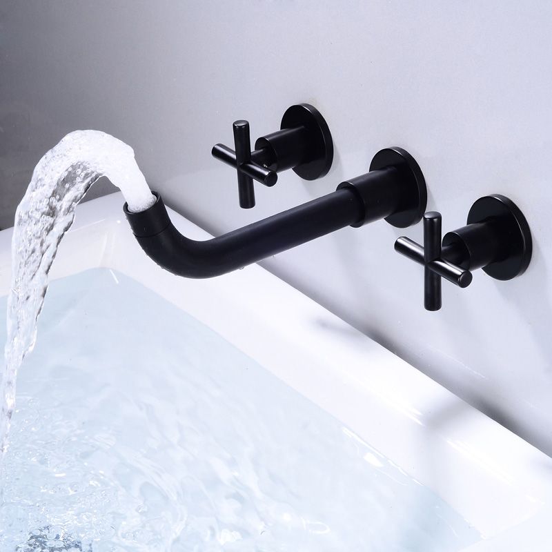 Industrial Wall Mounted Bathroom Faucet Vintage 2-Handle Sink Faucet Clearhalo 'Accueil' 'Amélioration Domiciliaire' 'bathroom_sink_faucets' 'Ensembles de Lavabo & de Robinet de Toilette' 'home_improvement' 'home_improvement_bathroom_sink_faucets' 'Robinet de Lavabo de Salle de Bain' 'Rénovation et Équipement de Salle de Bain' 1200x1200_ee4eac3b-400b-4637-8cb7-e43bd7db2963