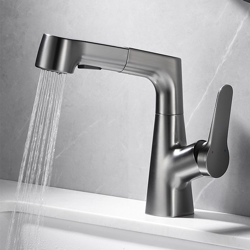 Pull-out Vessel Faucet Contemporary Sink Faucet with One Lever Handle Clearhalo 'Bathroom Remodel & Bathroom Fixtures' 'Bathroom Sink Faucets' 'Bathroom Sinks & Faucet Components' 'bathroom_sink_faucets' 'Home Improvement' 'home_improvement' 'home_improvement_bathroom_sink_faucets' 1200x1200_ee5ee7a8-ab73-4e9f-ad26-e0fb2ee90301