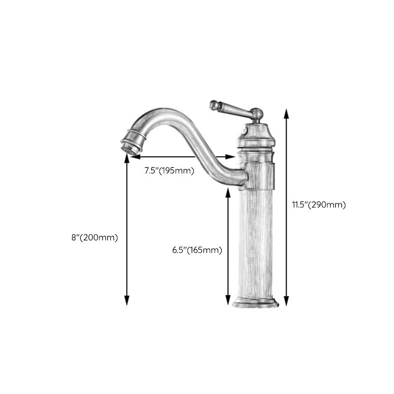 Lever Handle Basin Lavatory Faucet Farmhouse Circular Bathroom Faucet Clearhalo 'bathroom_sink_faucets' 'Conjunta de Baño y Conjunta de Grifo' 'Coronamiento de Baño y Dispositivo de Baño' 'Grifo del lavabo del baño' 'Hogar' 'home_improvement' 'home_improvement_bathroom_sink_faucets' 'Mejoras para el hogar' 1200x1200_ee68afb5-1405-474f-b1cb-0aef2ecbadb6