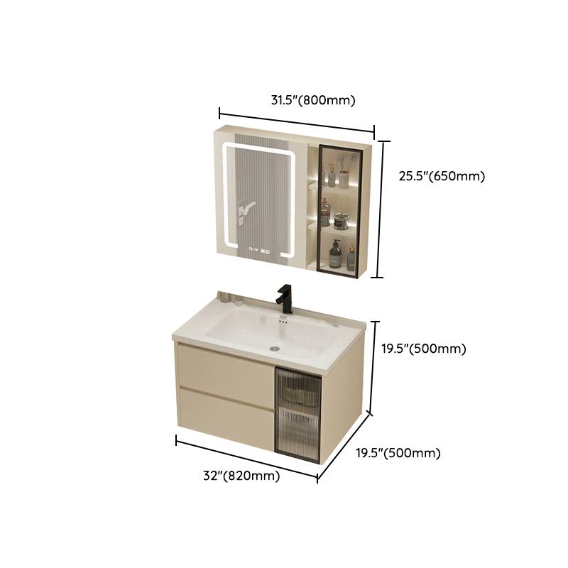 Modern Bathroom Sink Vanity Ceramic Top Wall Mount with Soft Close Door Clearhalo 'Bathroom Remodel & Bathroom Fixtures' 'Bathroom Vanities' 'bathroom_vanities' 'Home Improvement' 'home_improvement' 'home_improvement_bathroom_vanities' 1200x1200_ee8bc098-693a-4554-953d-f8e109992555