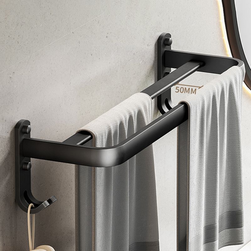 Modern Matte Black Bathroom Accessory Set Towel Bar/Paper Holder/Robe Hook Included Clearhalo 'Bathroom Hardware Sets' 'Bathroom Hardware' 'Bathroom Remodel & Bathroom Fixtures' 'bathroom_hardware_sets' 'Home Improvement' 'home_improvement' 'home_improvement_bathroom_hardware_sets' 1200x1200_eea09bcd-15ea-4b63-9f6e-47228349166c