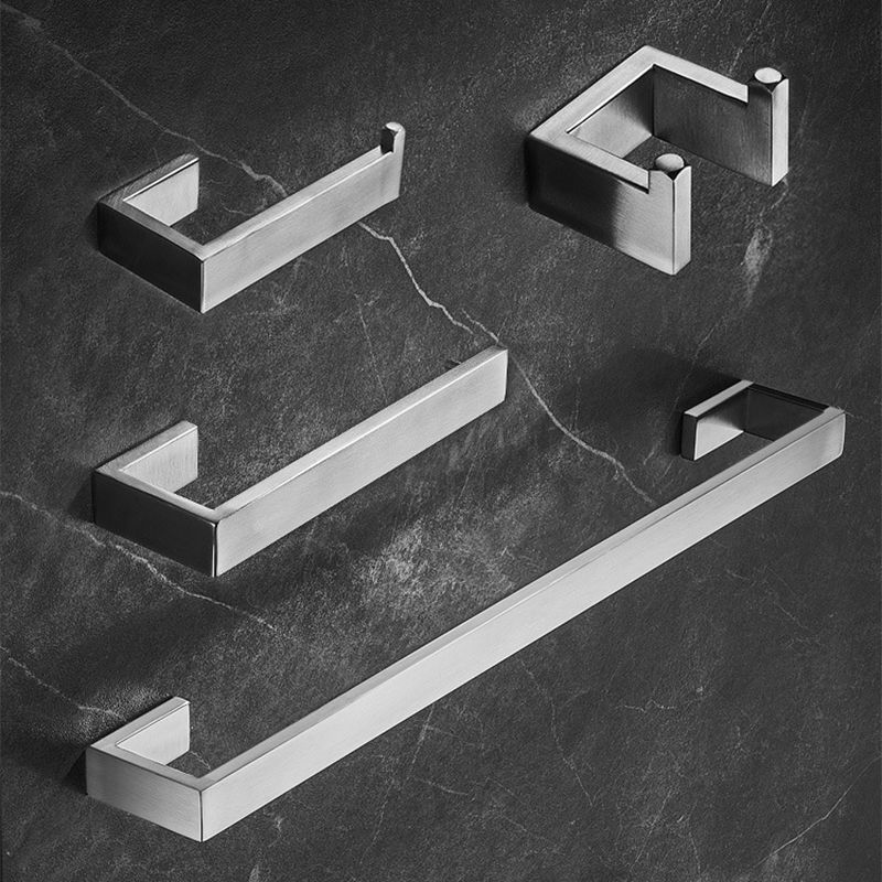 Stainless Steel Bathroom Set 4-piece Modern Style Simple Bathroom Hardware Set Clearhalo 'Bathroom Hardware Sets' 'Bathroom Hardware' 'Bathroom Remodel & Bathroom Fixtures' 'bathroom_hardware_sets' 'Home Improvement' 'home_improvement' 'home_improvement_bathroom_hardware_sets' 1200x1200_eea23d3b-ece3-4bf4-85e5-5b01e10d2036