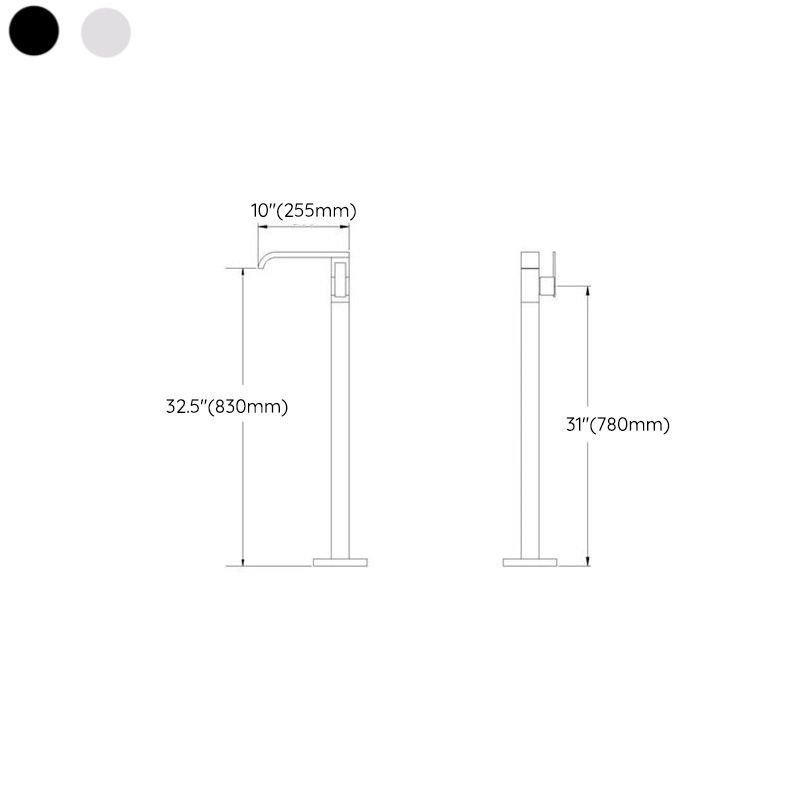 Modern Floor Mounted Freestanding Tub Filler Freestanding Copper High Arc Tub Filler Trim Clearhalo 'Bathroom Remodel & Bathroom Fixtures' 'Bathtub Faucets' 'bathtub_faucets' 'Home Improvement' 'home_improvement' 'home_improvement_bathtub_faucets' 1200x1200_eea4df03-d485-4aa6-a038-6326f1baf98e